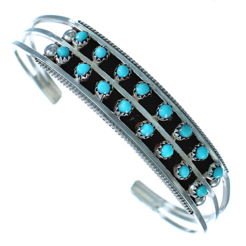Sterling Silver Turquoise Zuni Indian Cuff Bracelet BX115820