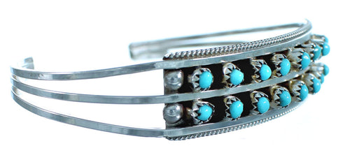 Sterling Silver Turquoise Zuni Indian Cuff Bracelet BX115820