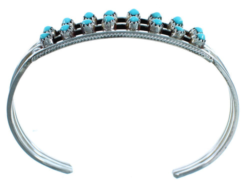 Sterling Silver Turquoise Zuni Indian Cuff Bracelet BX115820