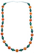 Southwestern Genuine Sterling Silver Multicolor Bead Necklace DX115886