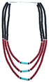 3-Strand Multicolor Genuine Sterling Silver Bead Necklace DX115895