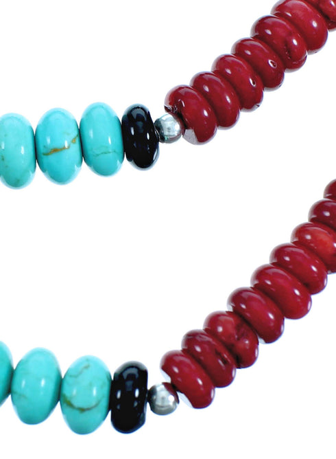 3-Strand Multicolor Genuine Sterling Silver Bead Necklace DX115895