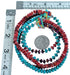 3-Strand Oyster Shell and Turquoise Genuine Sterling Silver Inlay Bead Necklace DX115903