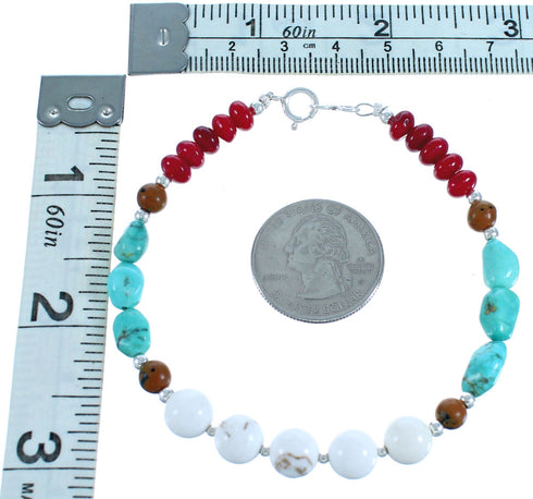Multicolor Sterling Silver Bead Bracelet BX115919