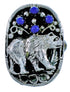 Sterling Silver Lapis Southwestern Bear Ring Size 6-1/2 BX117154