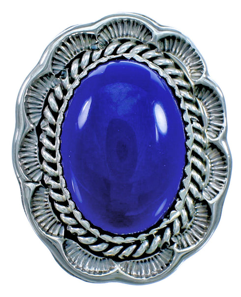 Lapis Native American And Sterling Silver Ring Size 7-1/4 BX116064