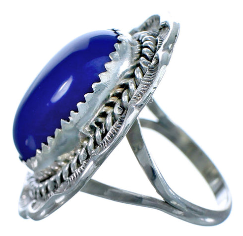 Lapis Native American And Sterling Silver Ring Size 7-1/4 BX116064