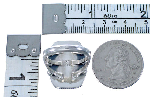 Onyx Navajo Sterling Silver Ring Size 6 BX116074