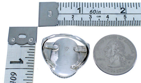 Navajo Indian Sterling Silver Onyx Eagle Ring Size 11-1/2 BX116115