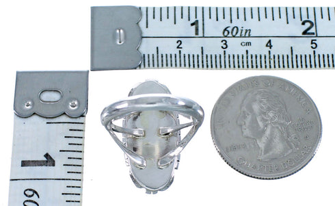 Sterling Silver Navajo Onyx Ring Size 8 DX115934