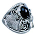 Sterling Silver Onyx Wolf Ring Size 14-1/2 DX115972