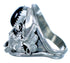 Sterling Silver Onyx Wolf Ring Size 14-1/2 DX115972