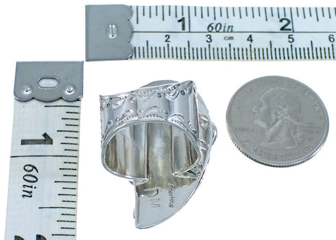 Sterling Silver Native American Feather Ring Size 6 DX116215