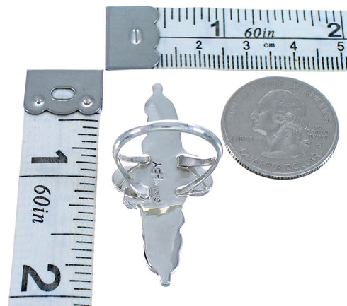 Sterling Silver Flower Leaf Native American Ring Size 6-1/2 DX116245