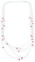 5-Strand Coral Liquid Silver Necklace BX116182