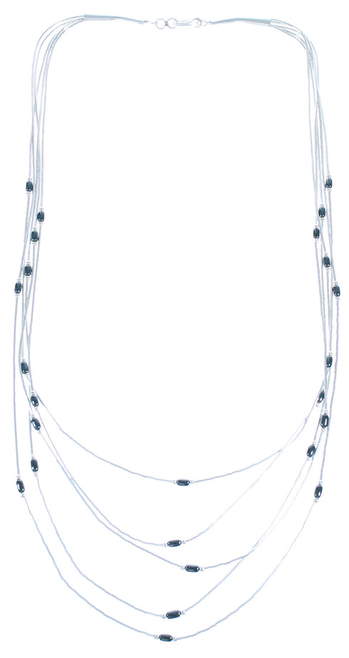 Liquid Silver 5-Strand Hematite Necklace BX116190