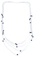 5-Strand Liquid Silver Black Onyx Bead Necklace BX116201