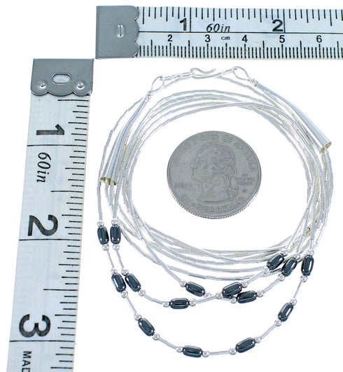3-Strand Liquid Sivler Hematite Necklace BX116211