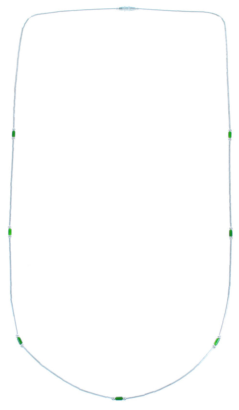 Liquid Sterling Silver Malachite Bead Necklace BX116219