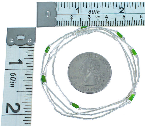 Liquid Sterling Silver Malachite Bead Necklace BX116219