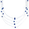 Lapis 5-Strand Liquid Silver Bead Necklace BX116232