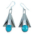 Sterling Silver Turquoise Squash Blossom Hook Dangle Earrings ZX116335