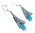 Sterling Silver Turquoise Squash Blossom Hook Dangle Earrings ZX116335