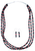Sterling SilverAmerican Indian Bead Necklace And Earrings Set ZX116290