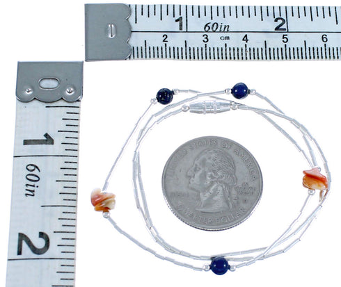Oyster Shell Lapis Liquid Silver Necklace DX117170
