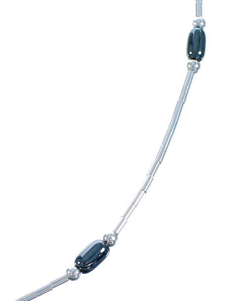 Hematite Liquid Silver Bead Necklace DX117177