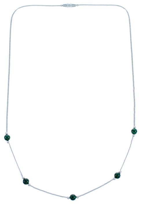 Malachite Liquid Silver Bead Necklace DX117182