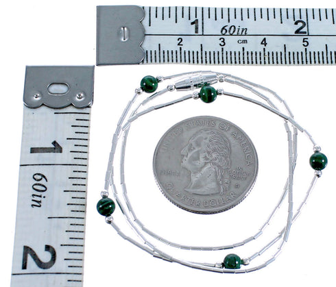 Malachite Liquid Silver Bead Necklace DX117182