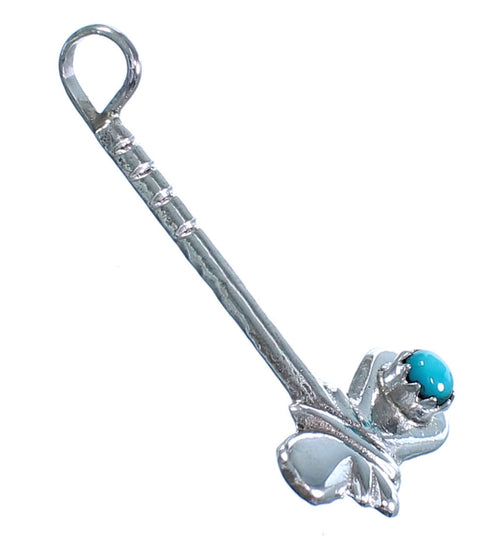 Sterling Silver Turquoise Tomahawk Navajo Pendant ZX117039