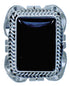 Onyx Sterling Silver Navajo Ring Size 7-1/2 BX117193
