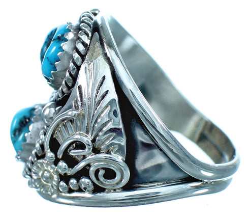 Navajo Turquoise Leaf Sterling Silver Ring Size 11-3/4 BX117208