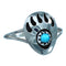 Turquoise Navajo Sterling Silver Bear Paw Ring Size 8-3/4 RX117483
