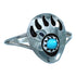 Turquoise Navajo Sterling Silver Bear Paw Ring Size 8-3/4 RX117483
