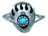 Turquoise Navajo Sterling Silver Bear Paw Ring Size 8-3/4 RX117483