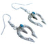 Navajo Sterling Silver Turquoise Naja Hook Earrings DX117277