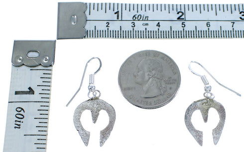 Navajo Sterling Silver Turquoise Naja Hook Earrings DX117277