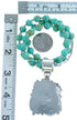 Navajo Turquoise Sterling Silver Bead Necklace And Pendant Set DX117557