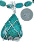 Southwestern Sterling Silver Turquoise Bead Necklace And Pendant Set DX117635