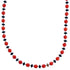 Southwest Coral and Onyx Sterling Silver Bead Necklace DX117345
