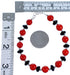 Southwestern Coral And Onyx Sterling Silver Bead Bracelet DX117399