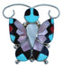 Native American Sterling Silver Zuni Butterfly Multicolor Ring Size 6, 7, 8 CS117659