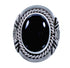 Genuine Sterling Silver American Indian Onyx Ring Size 7 CS117660