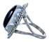 Sterling Silver American Indian Onyx Ring Size 9 CS117663