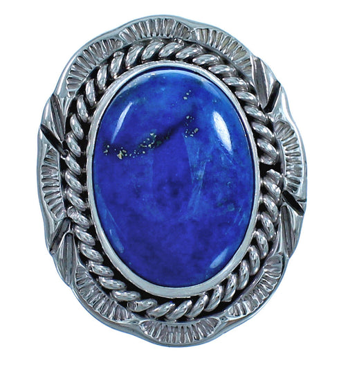 Sterling Silver Genuine Native American Lapis Ring Size 8 CS117679