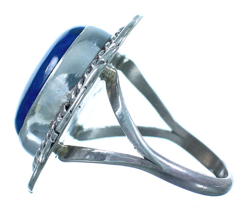 Sterling Silver Genuine Native American Lapis Ring Size 8 CS117679