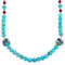 Sterling Silver Multicolor Inlay Bead Necklace CS117789